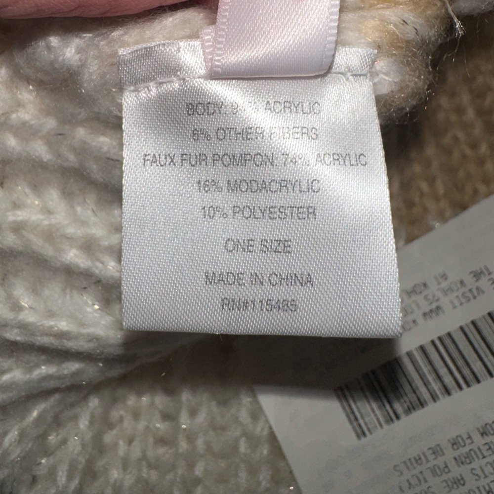 LAUREN CONRAD Beanie Woman’s Winter Hat Tan Green White Gold NWT - Picture 6 of 6
